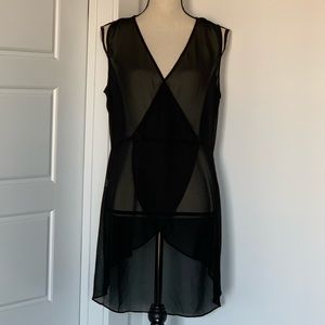 BCBGeneration Sheer Sleeveless Top